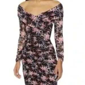 NWT Diane Von Furstenberg Dress Size Large Ganesa Floral Ruched in Harlow